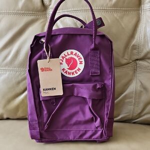 Nwt Fjallraven Kanken Mini Backpack Bag Purple